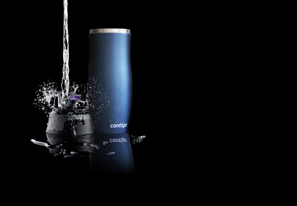 Термостакан Contigo West Loop, вакуумный, матовый синий металлик / Миниатюра WWW (1000)