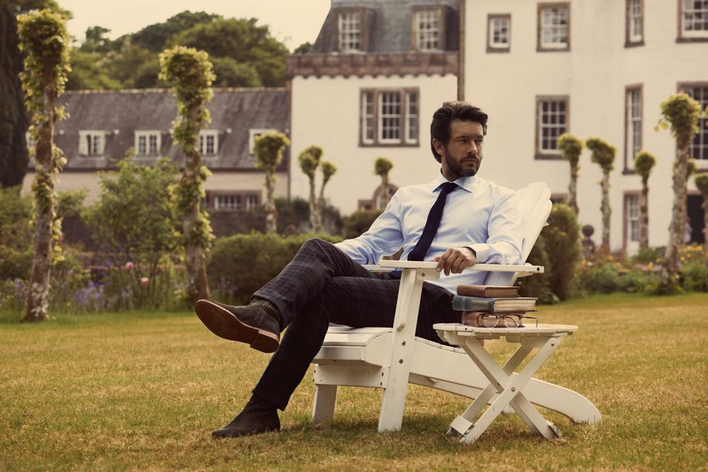 Рубашка мужская в полоску Reno, темно-синяя / Миниатюра WWW (1000)