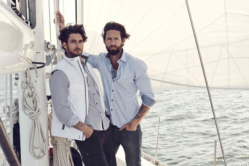 Рубашка мужская в полоску Reno, темно-синяя / Миниатюра WWW (1000)