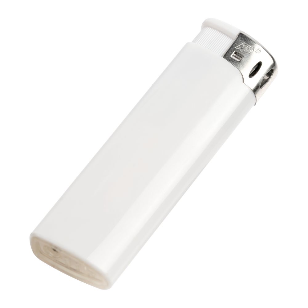 Зажигалка пьезо Flameclub, многоразовая, белая / Миниатюра WWW (1000)