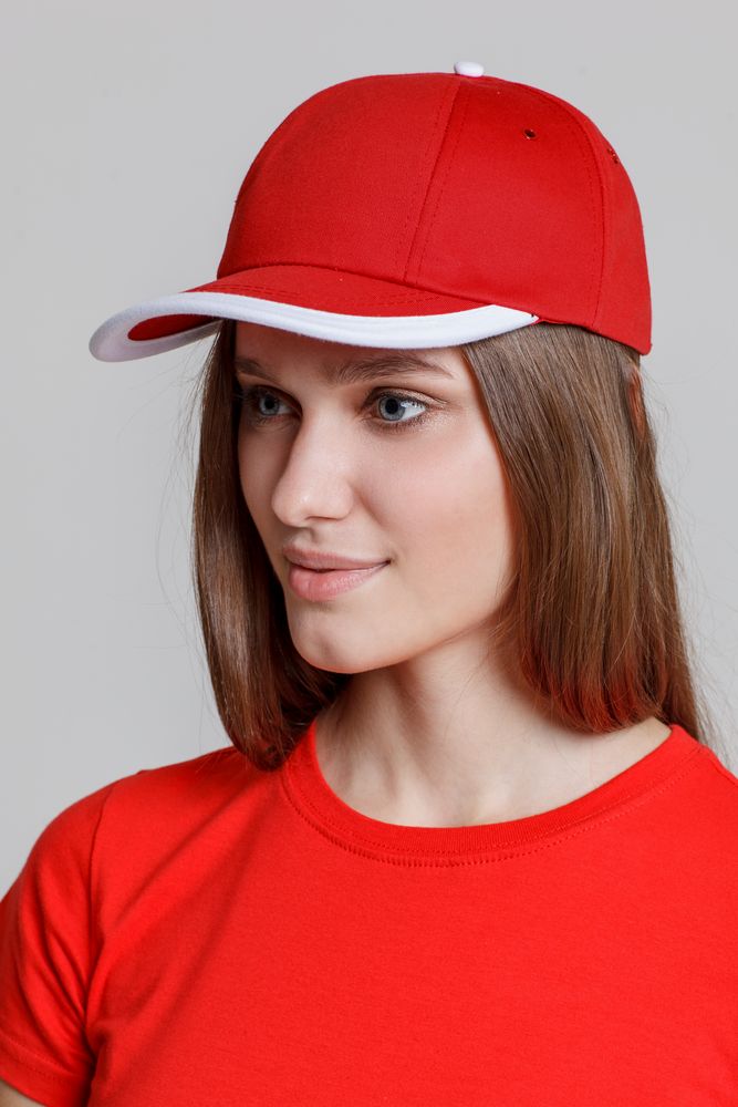 Бейсболка Bizbolka Honor, красная с белым кантом / Миниатюра WWW (1000)
