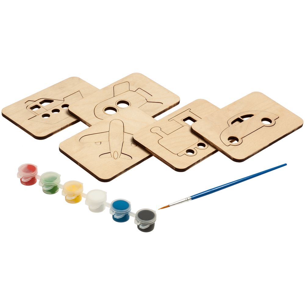 Карточки-раскраски Wood Games, транспорт / Миниатюра WWW (1000)