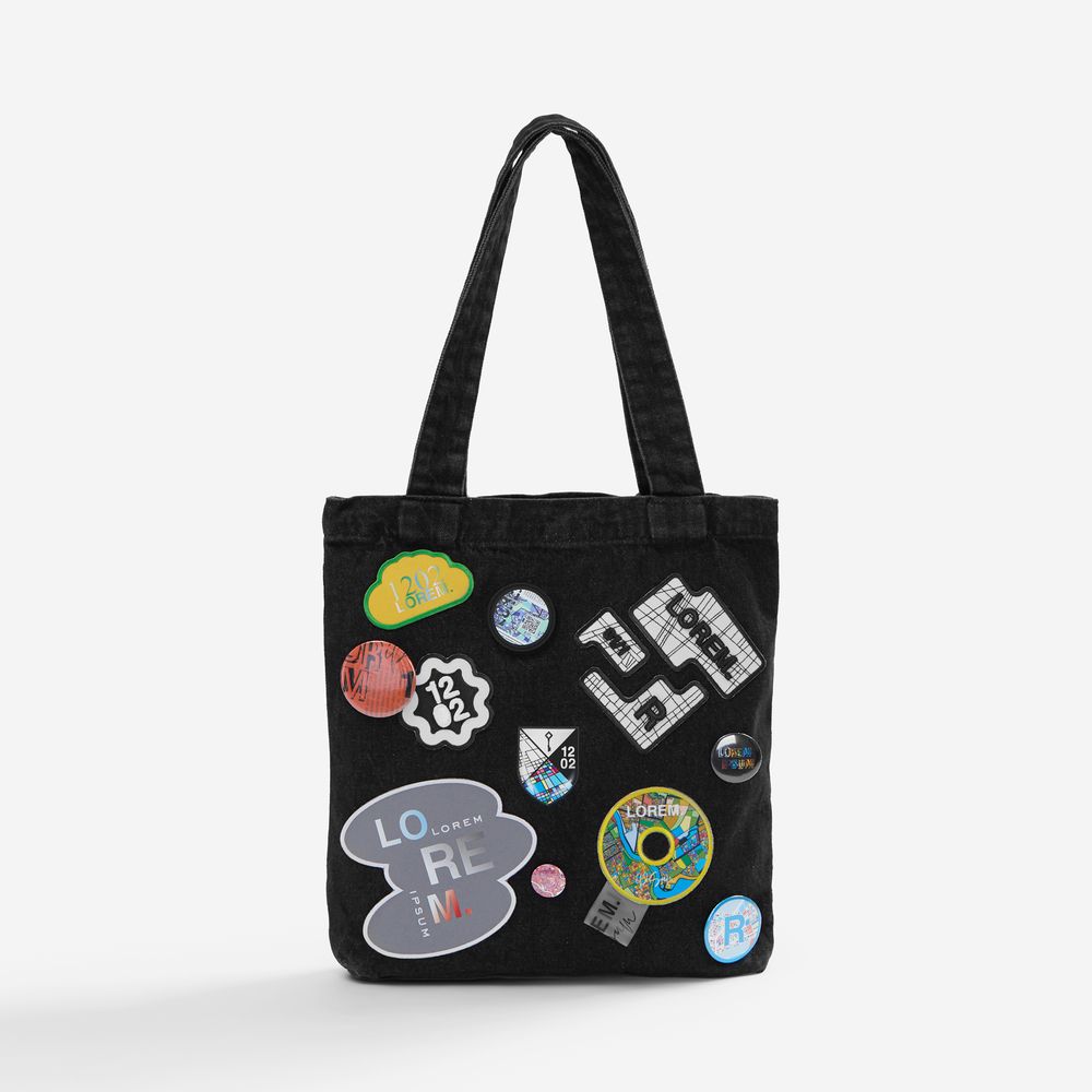 Лейбл из ПВХ с липучкой Menteqo Round, черный / Миниатюра нанесения (1000)