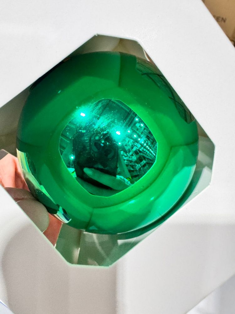 Оформительский шар Finery, 10 см, глянцевый зеленый / Миниатюра WWW (1000)