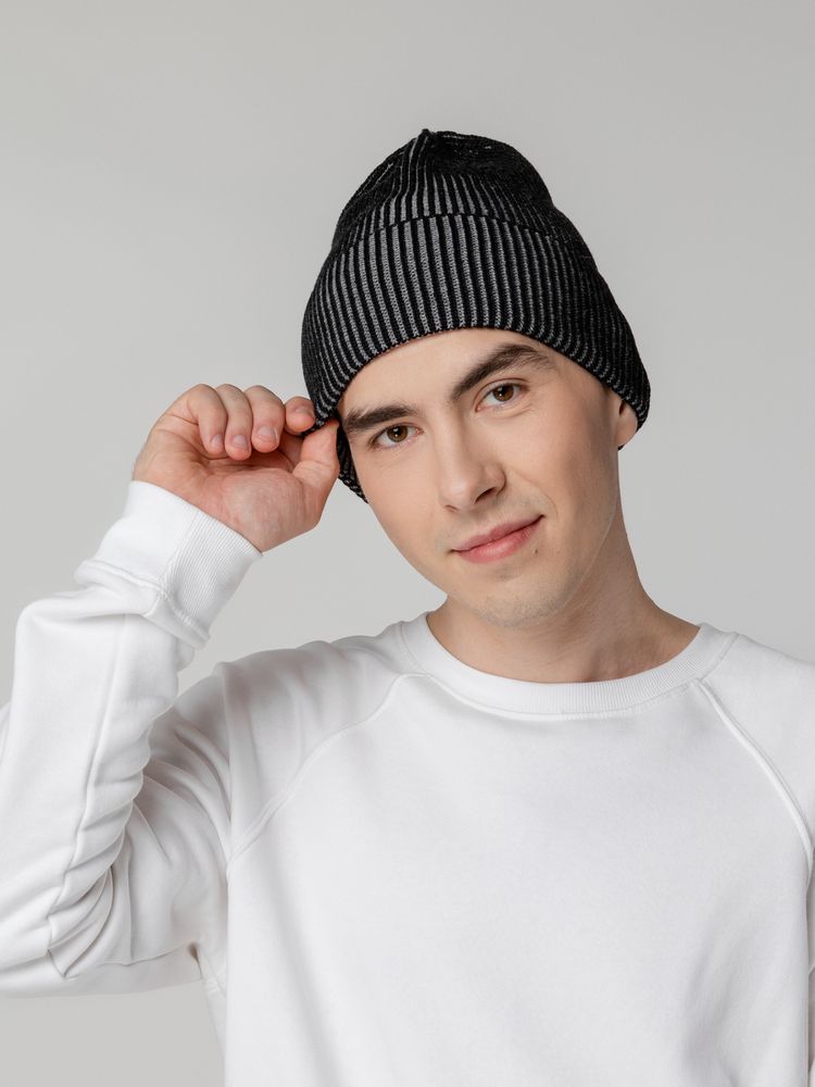 Шапка Nobilis, черная с серым меланжем / Миниатюра WWW (1000)