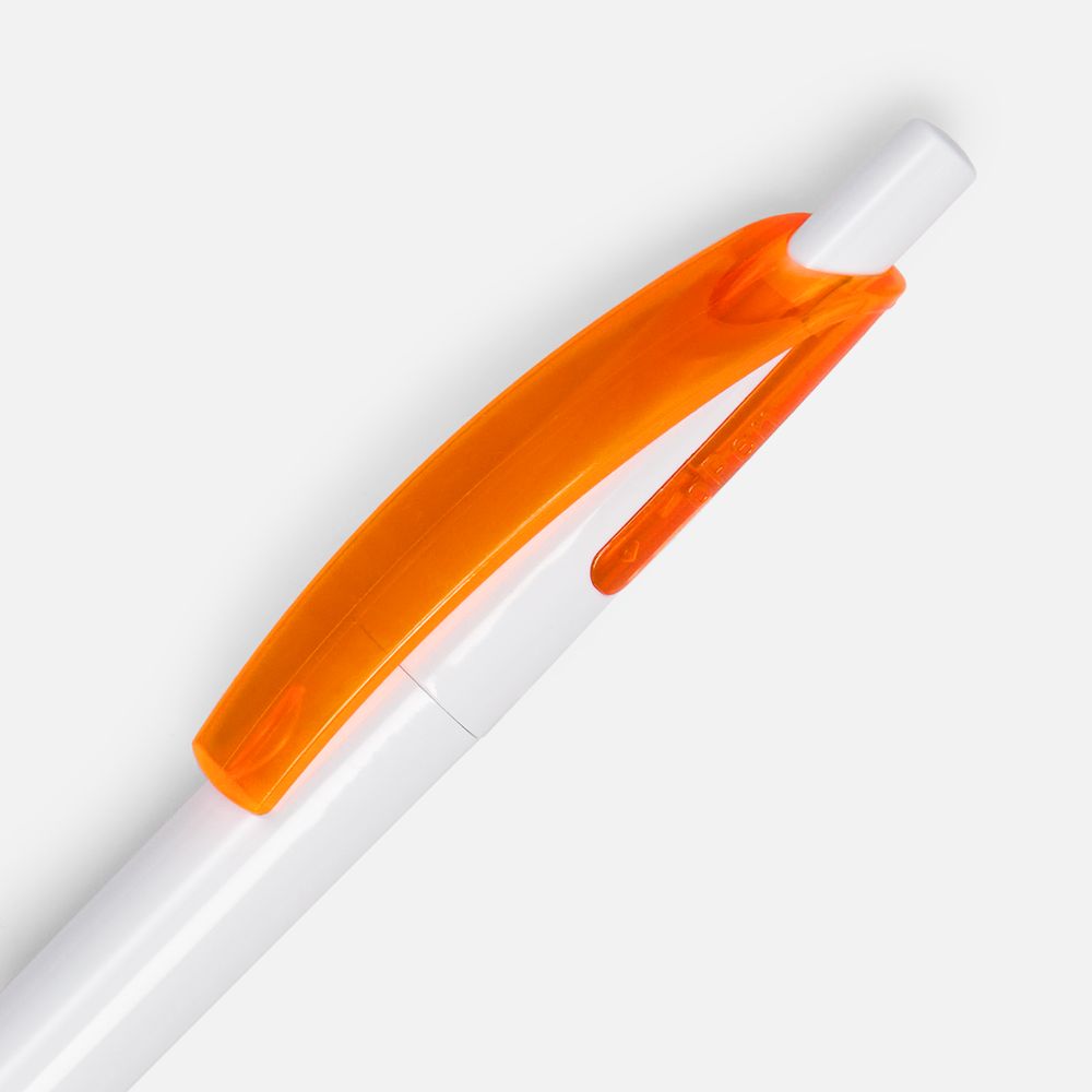 Ручка шариковая Bento, белая с оранжевым / Миниатюра WWW (1000)
