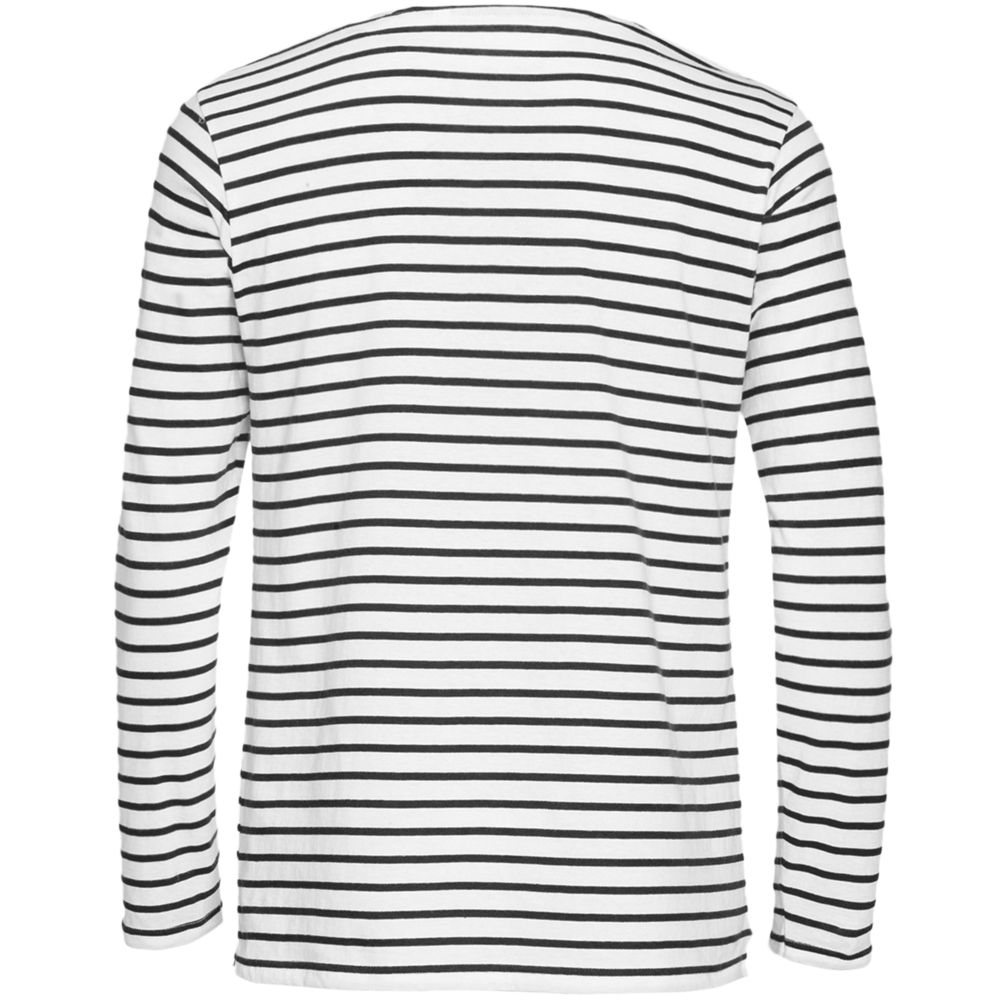 Футболка мужская с длинным рукавом «Морские обитатели», белая с темно-синим / Миниатюра WWW (1000)