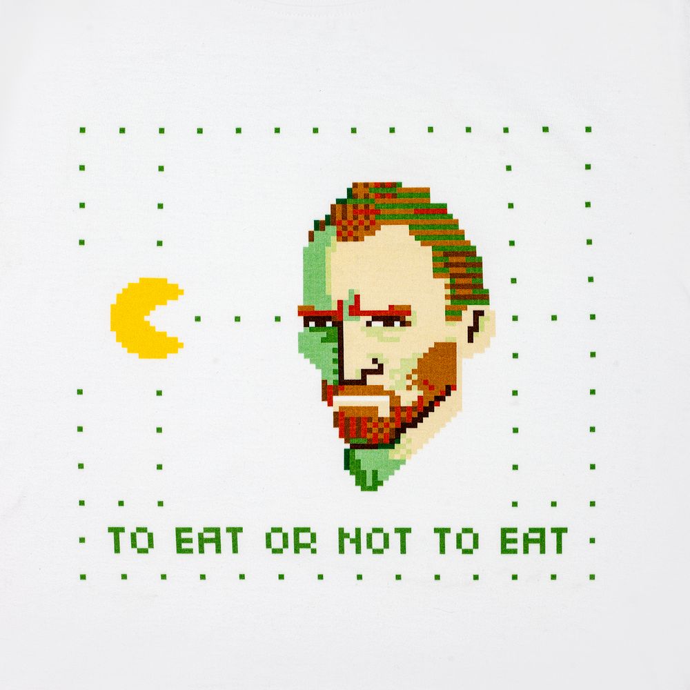 Футболка «Ван-Пакман», белая / Миниатюра WWW (1000)