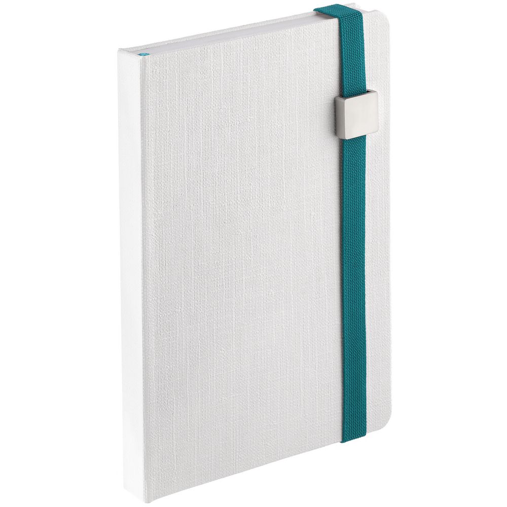 Блокнот Tex Metal, недатированный, белый с бирюзовым / Миниатюра WWW (1000)