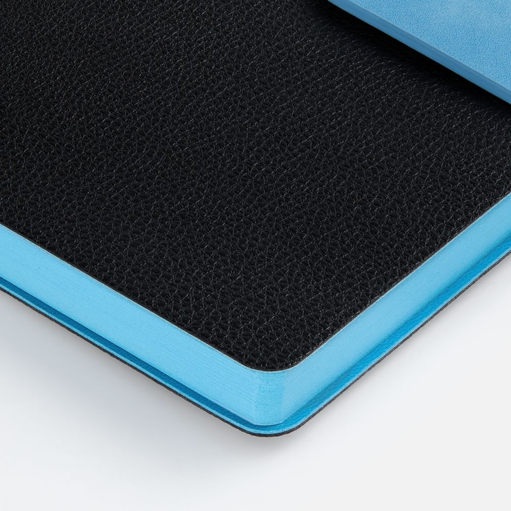 Ежедневник Boom, недатированный, черный с голубым / Миниатюра WWW (1000)