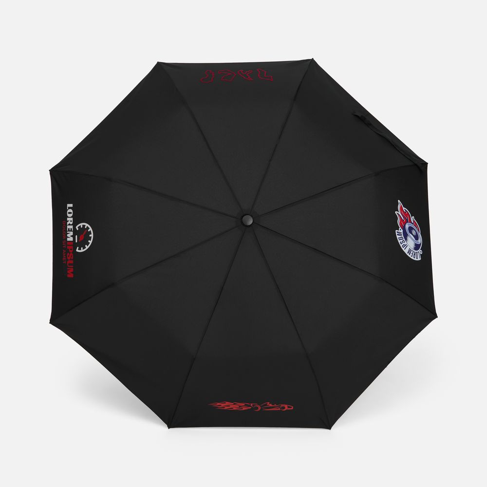Зонт складной Big Arc, черный / Миниатюра нанесения (1000)