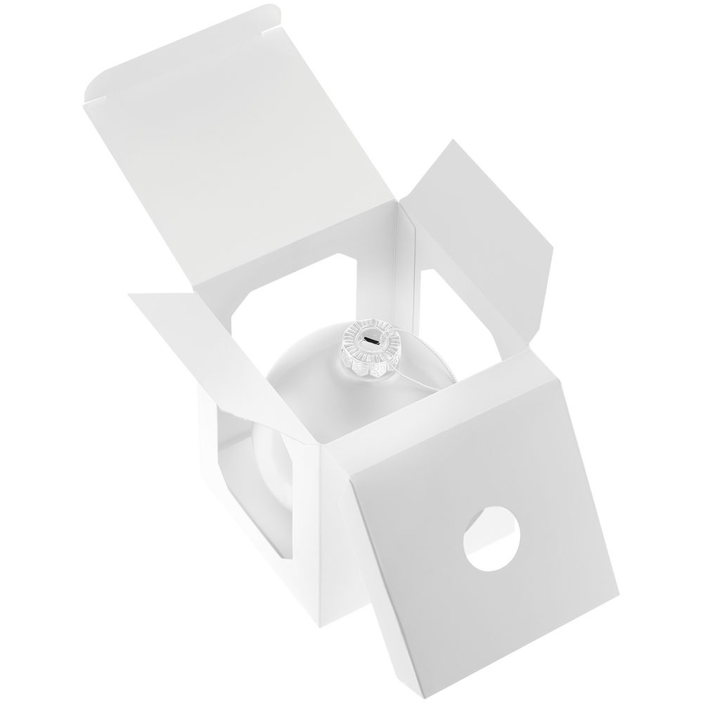 Елочный шар Finery Matt, 10 см, матовый белый / Миниатюра WWW (1000)