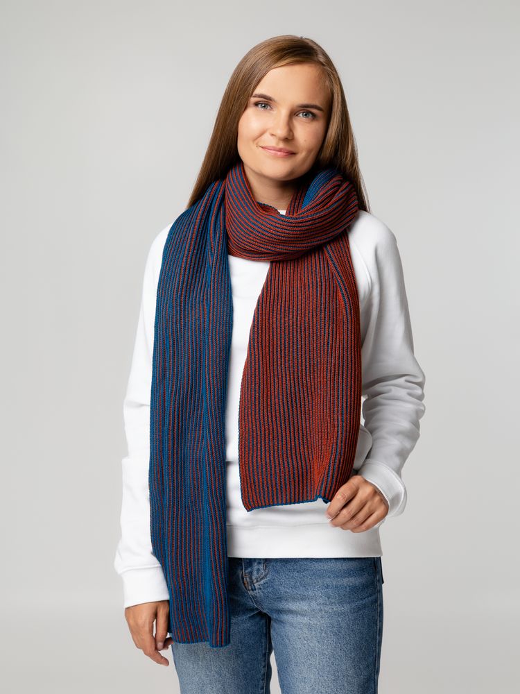 Шарф Nobilis, бирюзовый с терракотовым / Миниатюра WWW (1000)