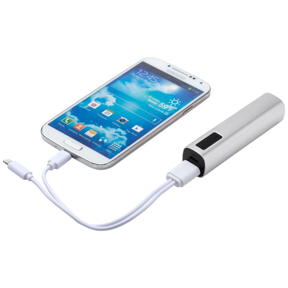 Внешний аккумулятор Easy Metal 2200 мАч, серебристый / Миниатюра WWW (1000)