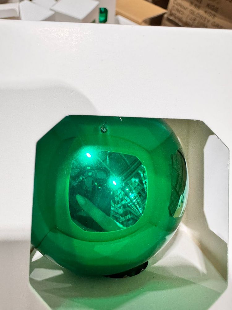 Оформительский шар Finery, 10 см, глянцевый зеленый / Миниатюра WWW (1000)