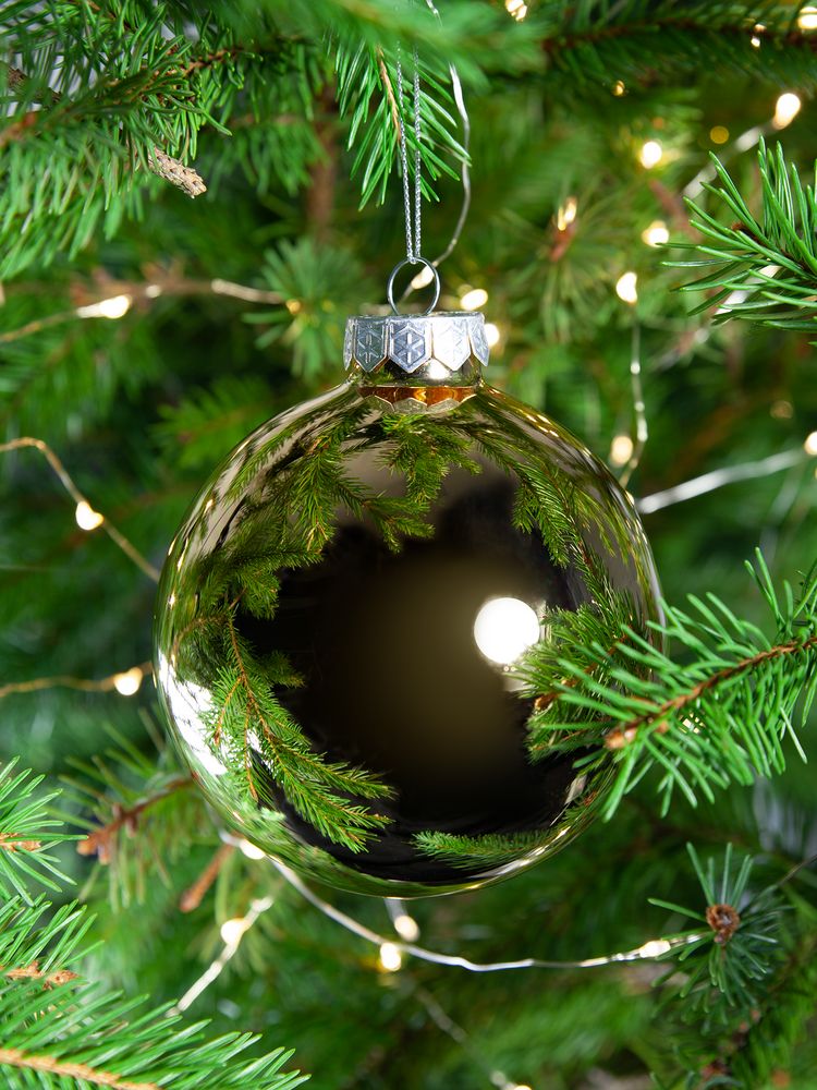 Елочный шар Finery Gloss, 10 см, глянцевый золотистый / Миниатюра WWW (1000)