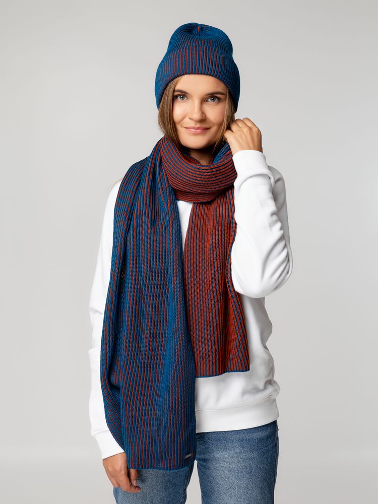 Шарф Nobilis, бирюзовый с терракотовым / Миниатюра WWW (1000)