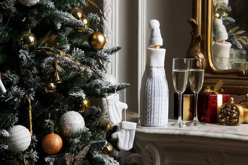 Игрушка на елку «Рукавички», белые / Миниатюра WWW (1000)