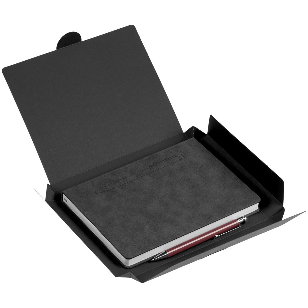 Набор Magnet с ежедневником, серый с коричневым / Миниатюра WWW (1000)