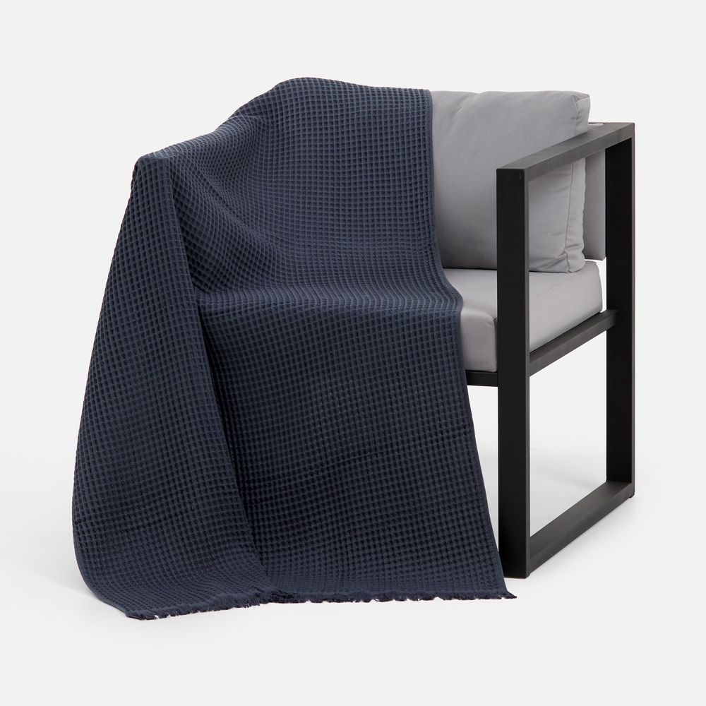 Плед вафельный Elenglect, темно-серый / Миниатюра WWW (1000)