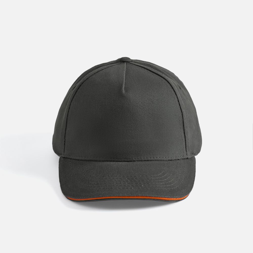 Бейсболка Long Beach, серая с оранжевым / Миниатюра WWW (1000)