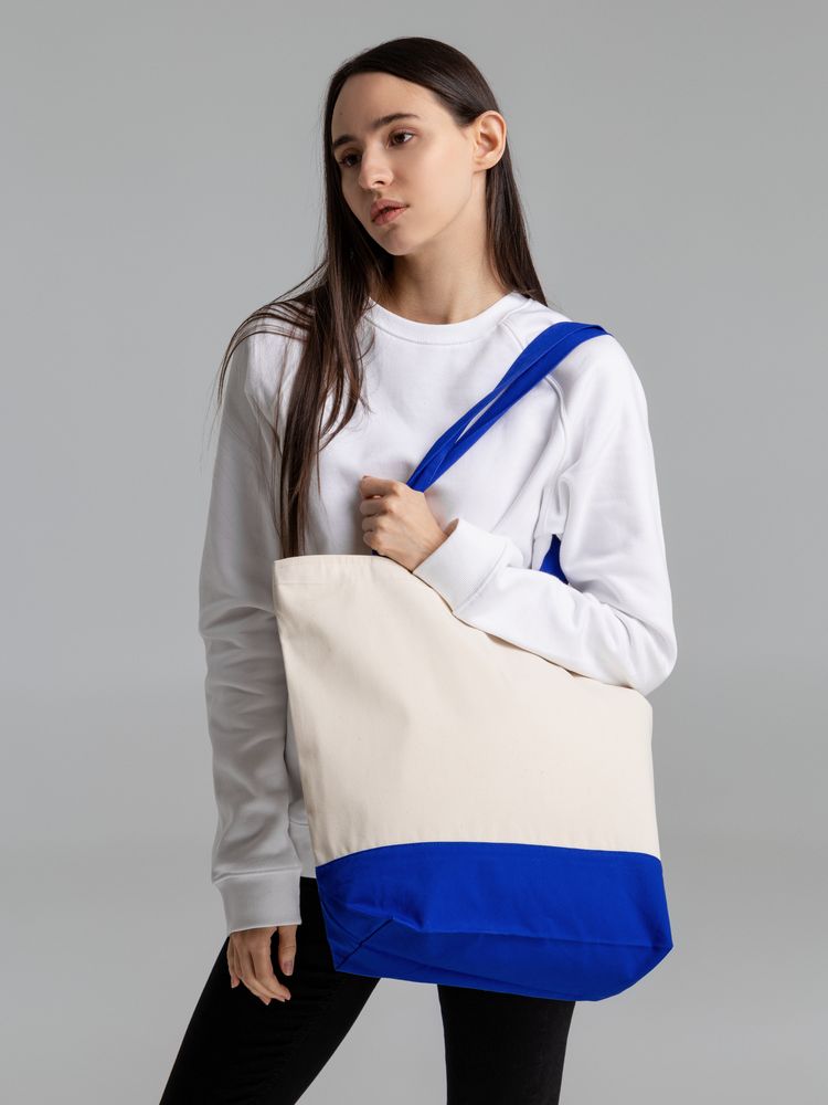 Сумка для покупок на молнии Shopaholic Zip, неокрашенная с синим / Миниатюра WWW (1000)