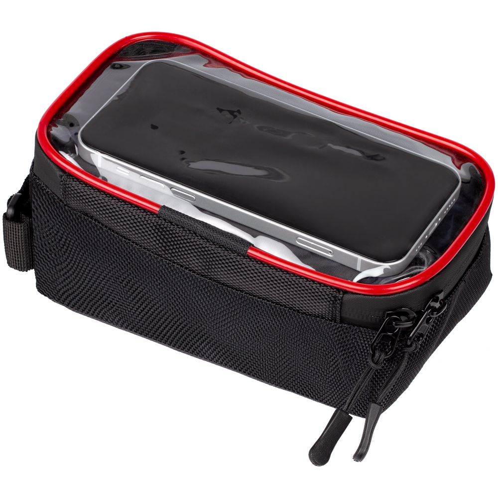 Велосумка BikeLine на раму, черная с красным / Миниатюра WWW (1000)