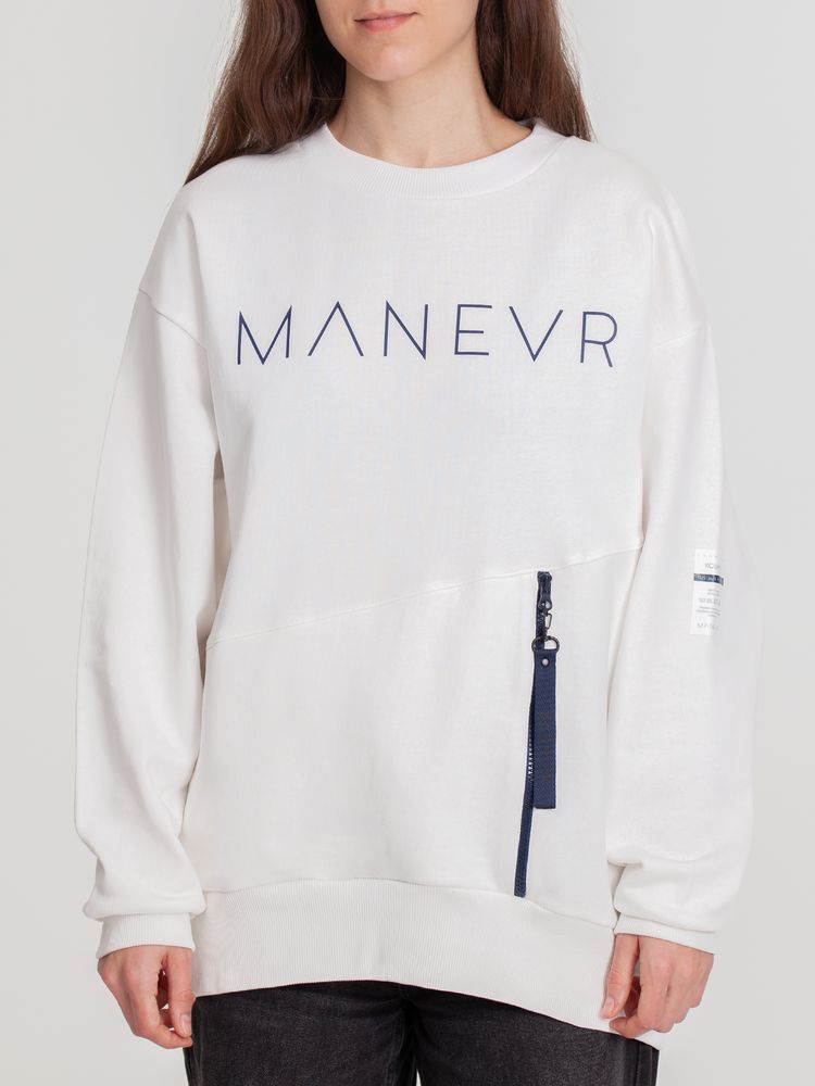 Свитшот унисекс Kosmos 2.0, кремовый / Миниатюра нанесения (1000)