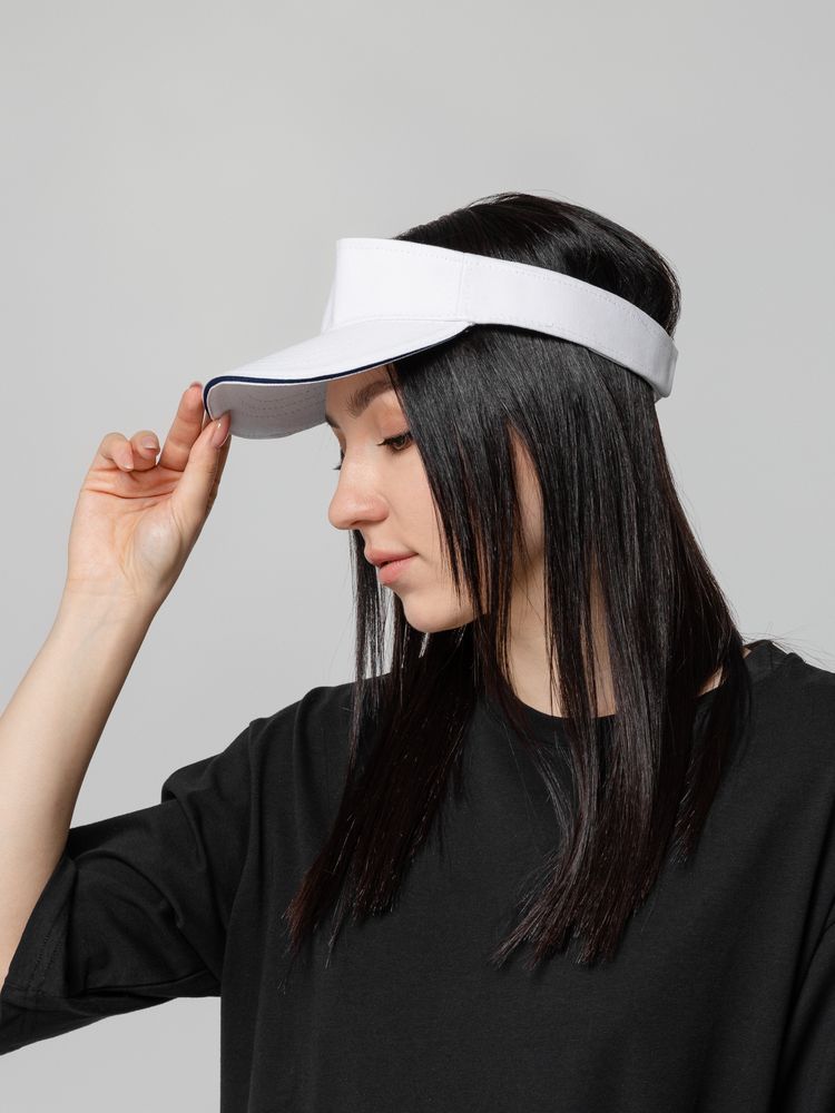 Козырек Active, белый с темно-синим кантом / Миниатюра WWW (1000)