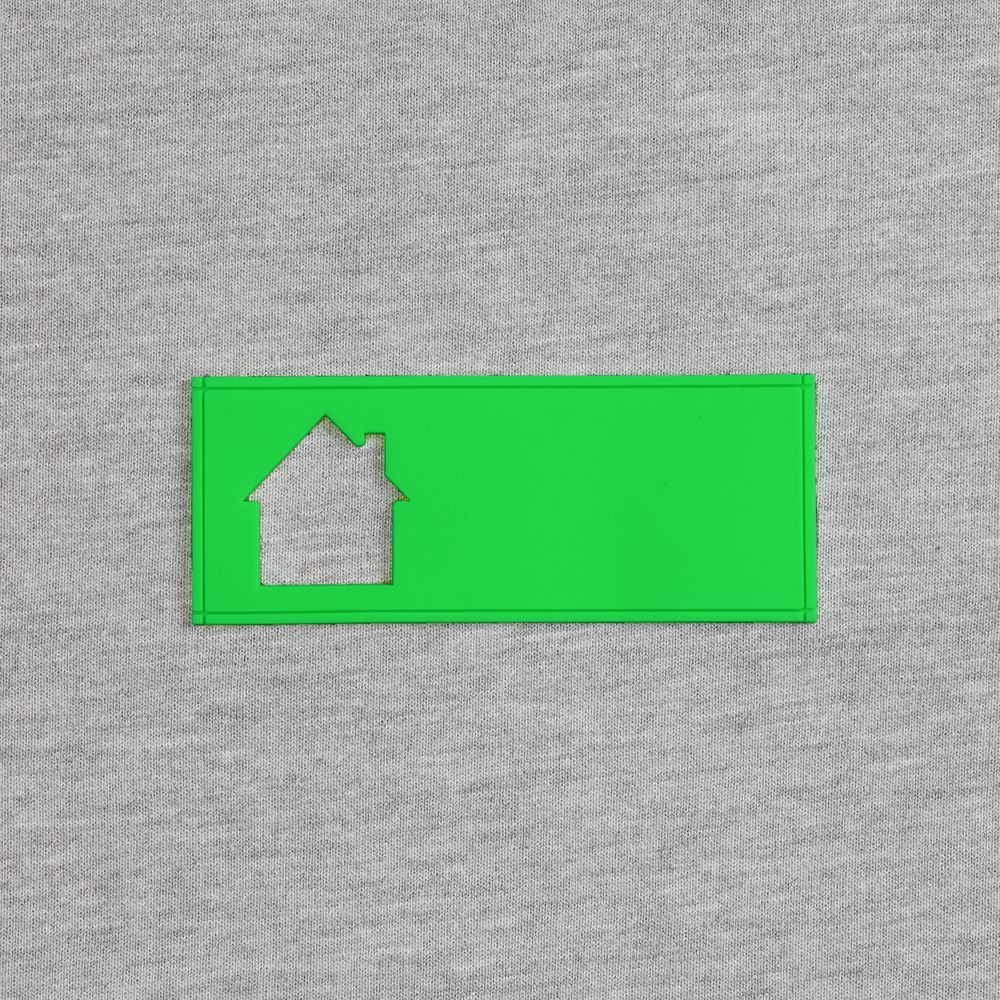 Лейбл из ПВХ с вырезом «Дом», зеленый неон / Миниатюра WWW (1000)