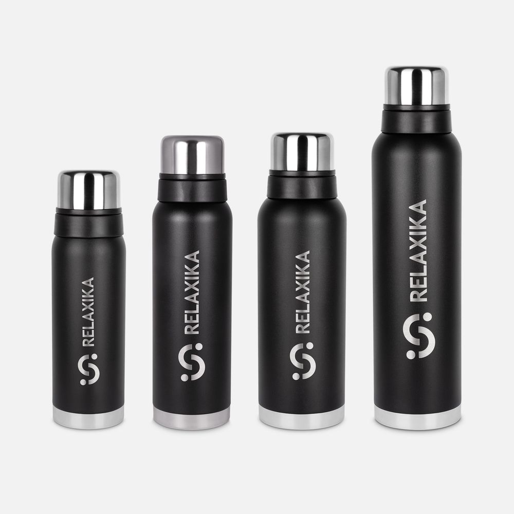 Термос Relaxika 1200 со стикерпаком, черный / Миниатюра WWW (1000)
