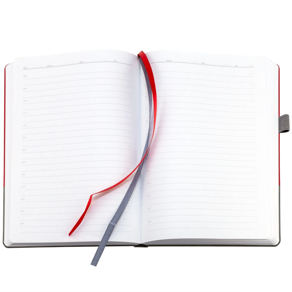 Ежедневник Horizon, недатированный, серый с красным / Миниатюра WWW (1000)