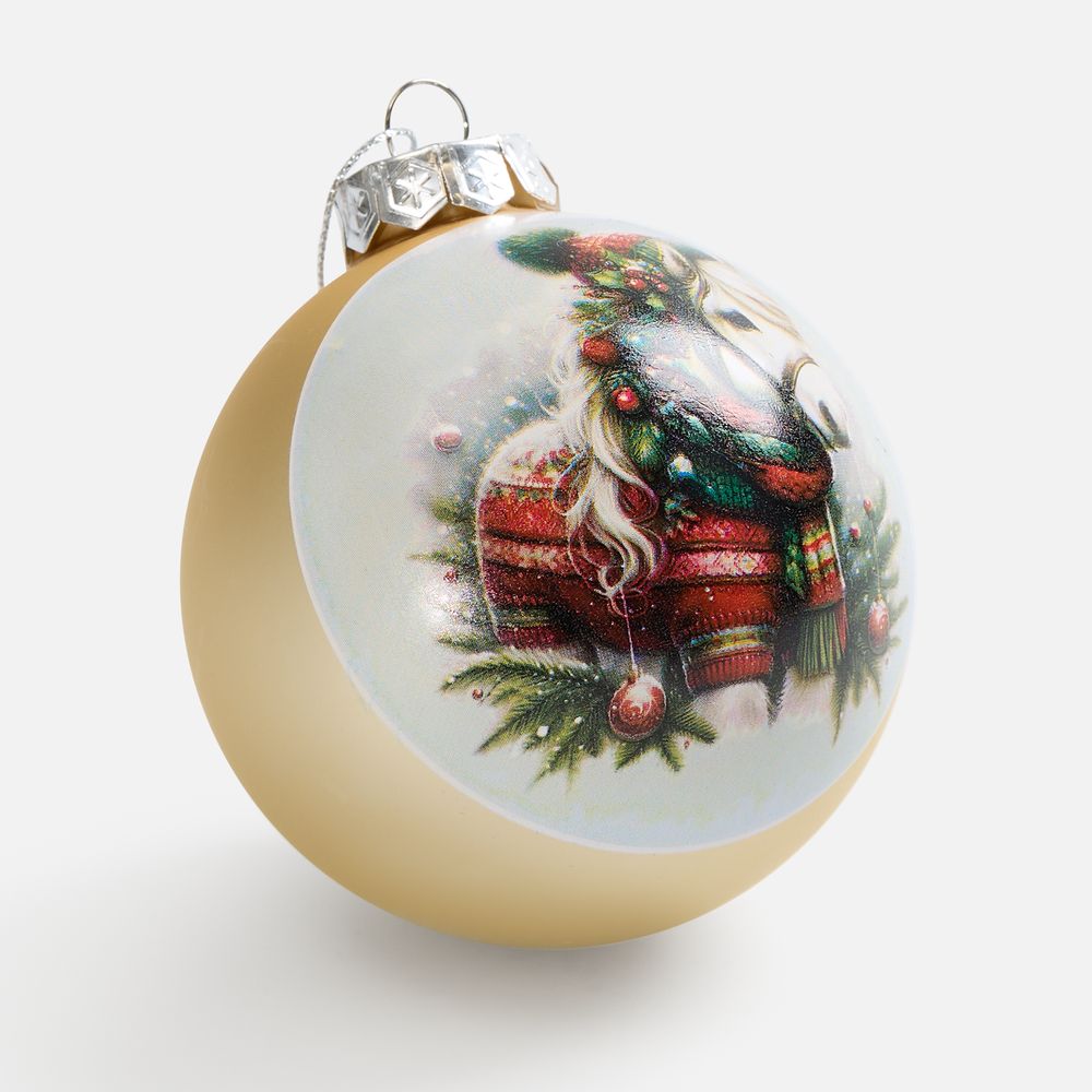 Елочный шар Finery Matt, 8 см, матовый золотистый / Миниатюра WWW (1000)