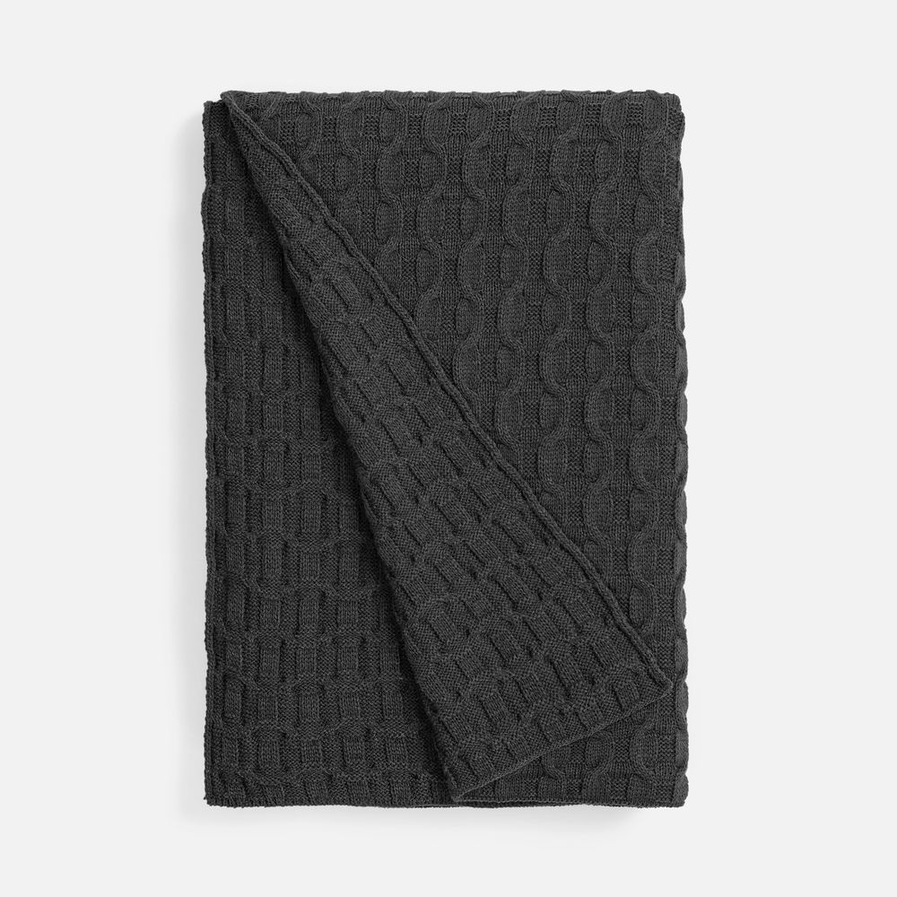 Плед Braidera, темно-серый меланж (асфальт)