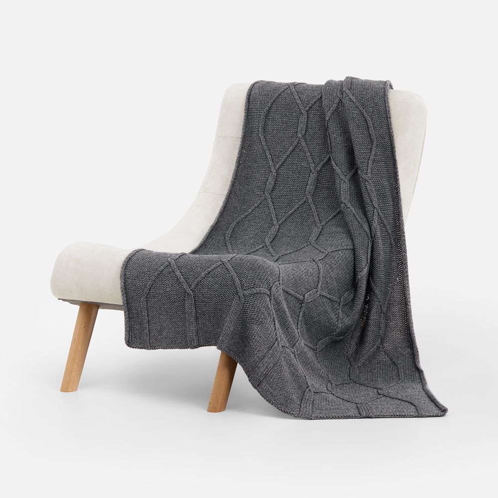 Плед Curve Verve, серый меланж (маренго) / Миниатюра WWW (1000)