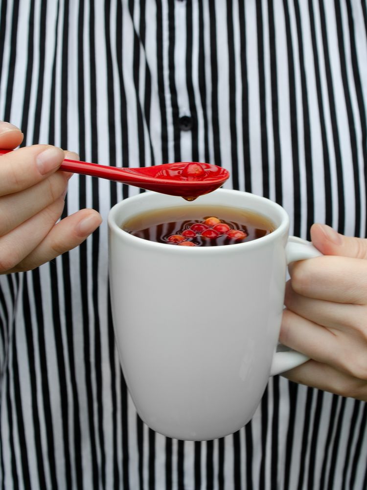 Кружка с ложкой Cheer Up, белая с оранжевой / Миниатюра WWW (1000)