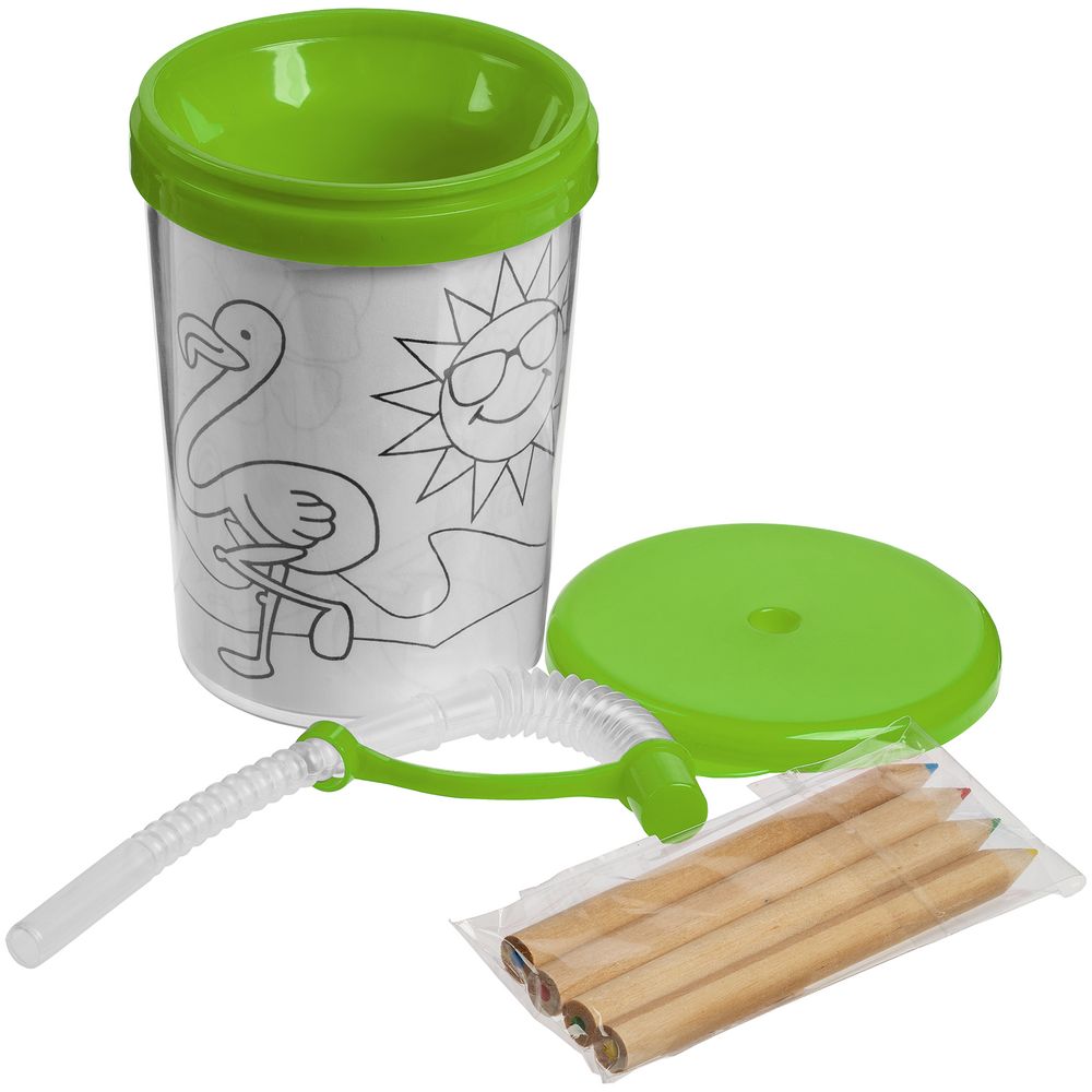 Детский стакан-раскраска «Передвижник», зеленый / Миниатюра WWW (1000)