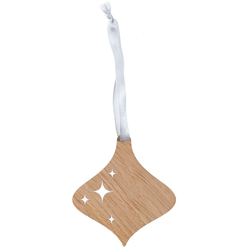 Деревянная подвеска Carving Oak, в форме елочной игрушки / Миниатюра WWW (1000)