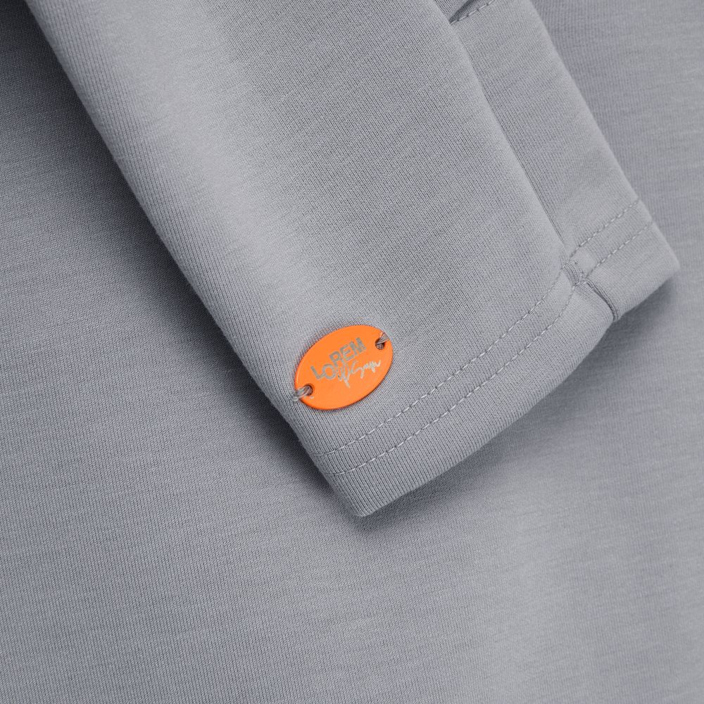 Шильдик металлический Alfa Oval, оранжевый неон / Миниатюра нанесения (1000)