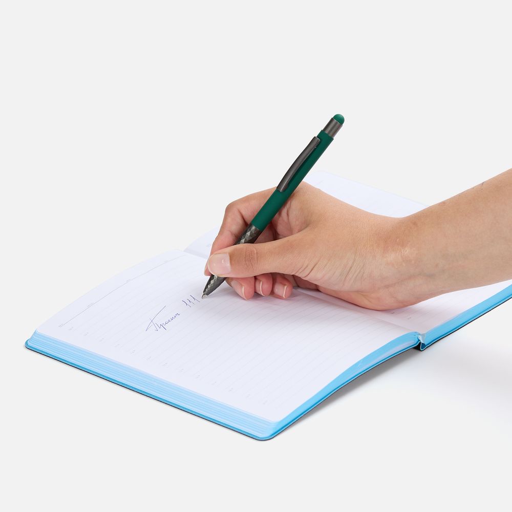 Ручка шариковая со стилусом Digit Soft Touch, зеленая / Миниатюра WWW (1000)