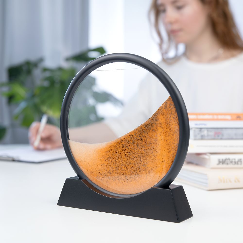 Песочная картина-антистресс Pleasantville, черная с оранжевым / Миниатюра WWW (1000)