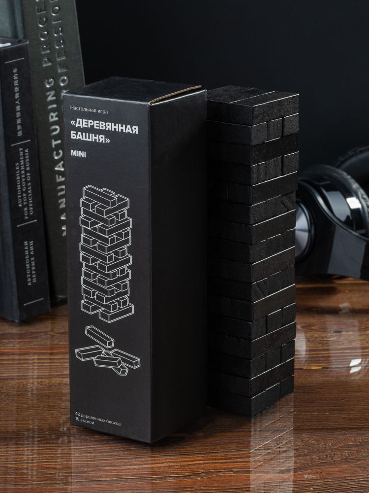 Игра «Деревянная башня мини», черная / Миниатюра WWW (1000)