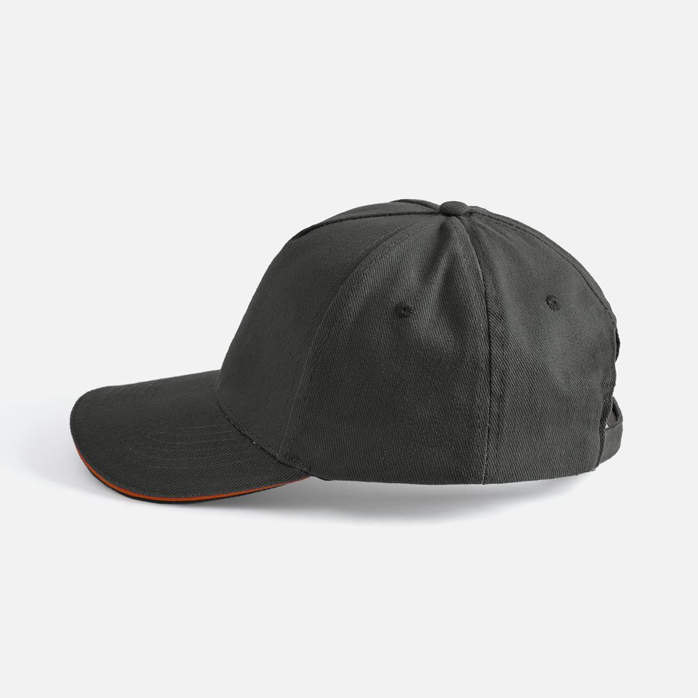 Бейсболка Long Beach, серая с оранжевым / Миниатюра WWW (1000)