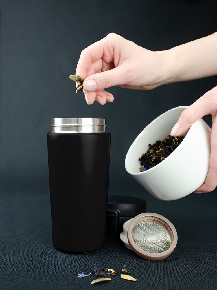 Термостакан с ситечком No Leak Infuser, черный / Миниатюра WWW (1000)