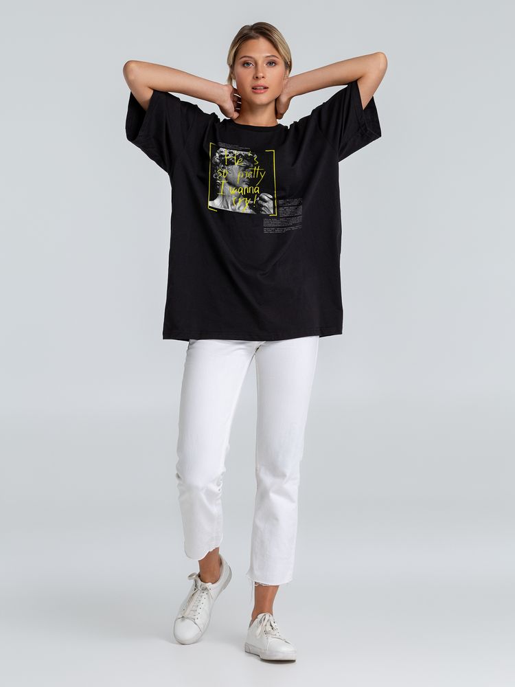 Футболка оверсайз «He is So Pretty. Давид», черная / Миниатюра WWW (1000)