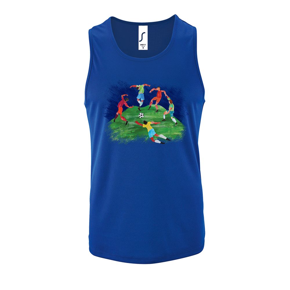 Майка мужская «Футбол via Матисс», синяя / Миниатюра WWW (1000)