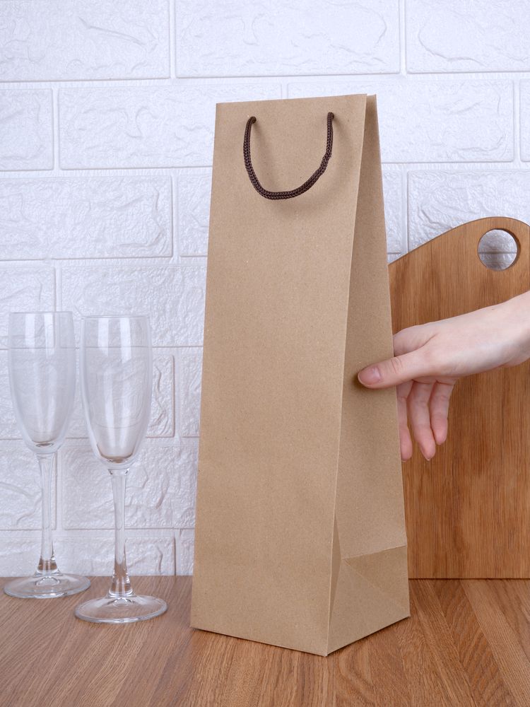 Пакет под бутылку Vindemia, крафт / Миниатюра WWW (1000)