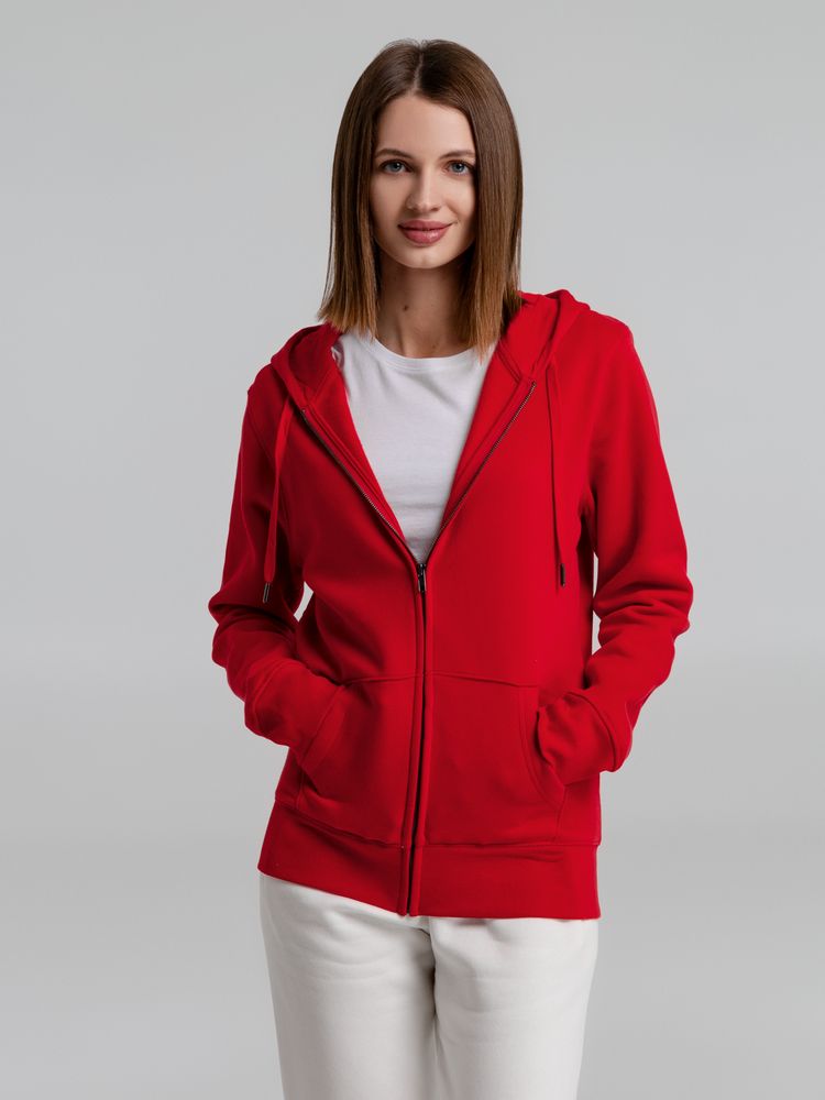 Толстовка с капюшоном на молнии унисекс King, красная / Миниатюра WWW (1000)