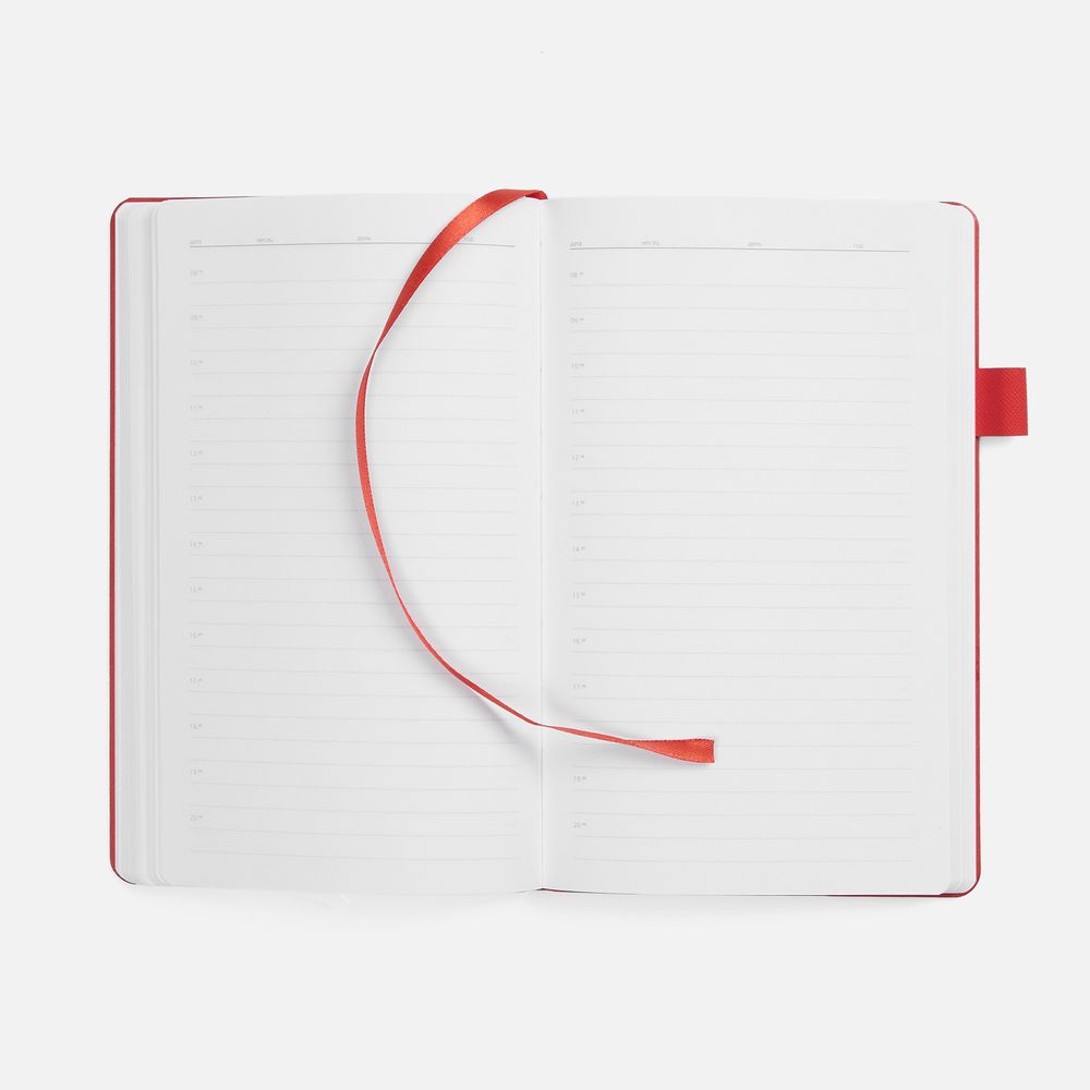 Ежедневник White Shall, недатированный, бело-красный / Миниатюра WWW (1000)