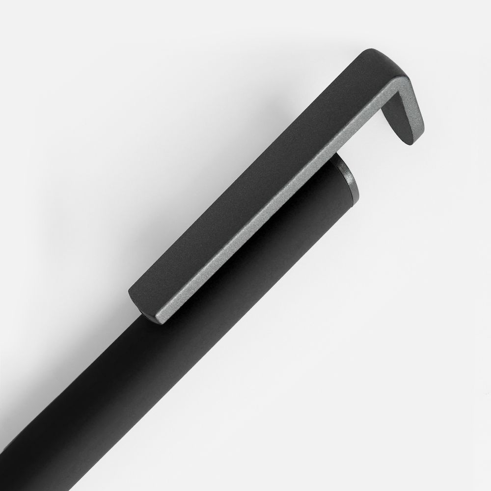 Ручка шариковая Standic с подставкой для телефона, черная / Миниатюра WWW (1000)